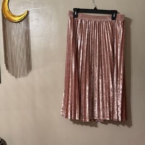 🍑🧡💓💃🏻a new day light peach Velvet A-Line Skirt